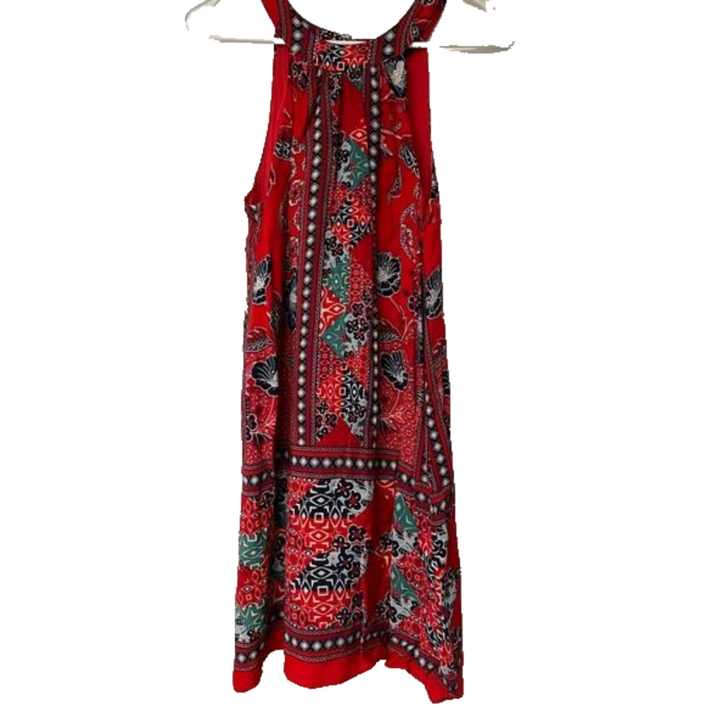 Miss Me Red Multicolor Halter Dress Women’s Size Small